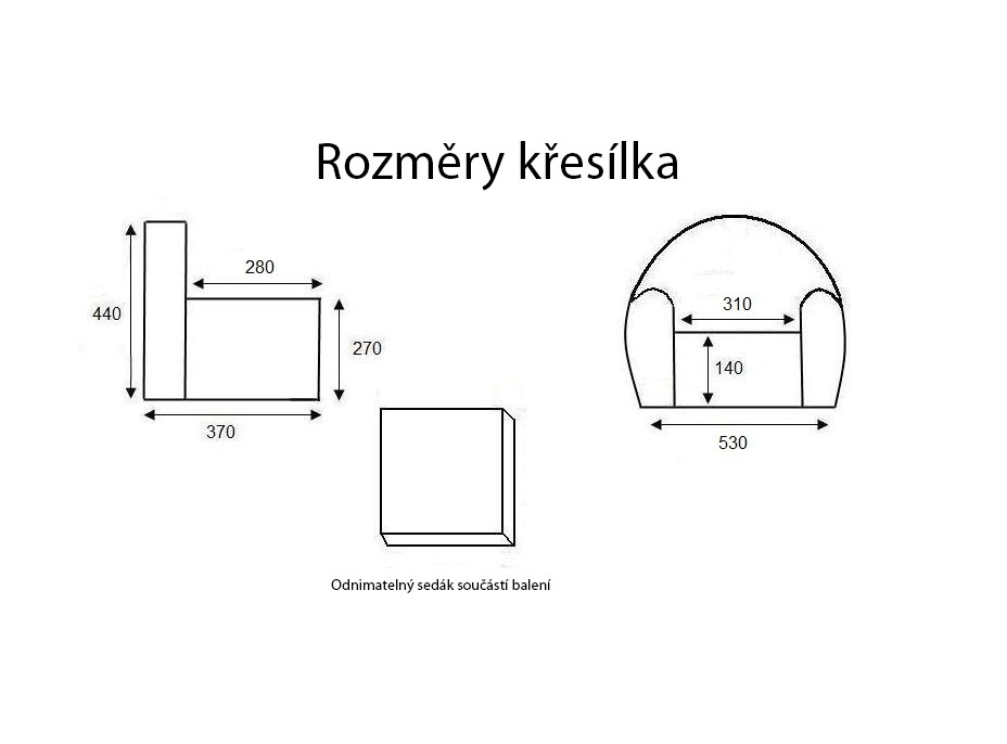 Dětské křesílko ŽIRAFY - béžové