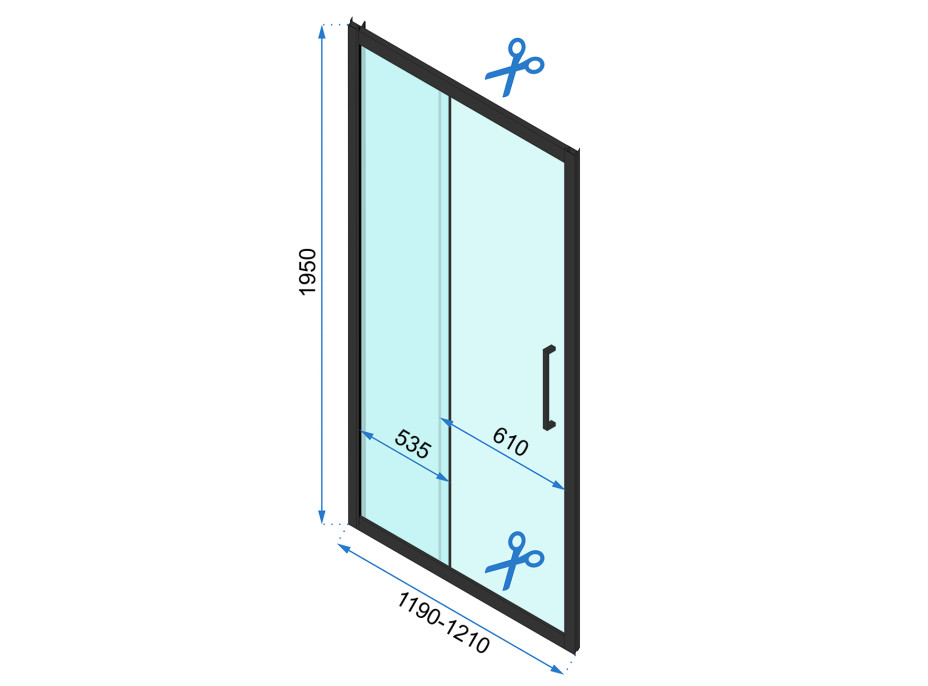 Sprchový kout MAXMAX Rea RAPID slide 120x80 cm - černý