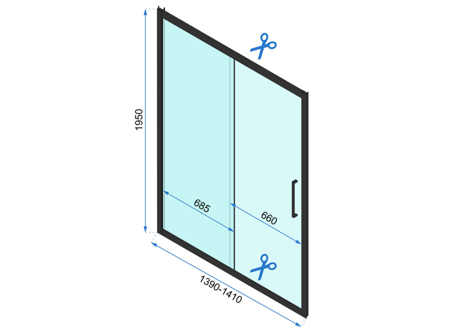 Sprchový kout MAXMAX Rea RAPID slide 140x90 cm - černý