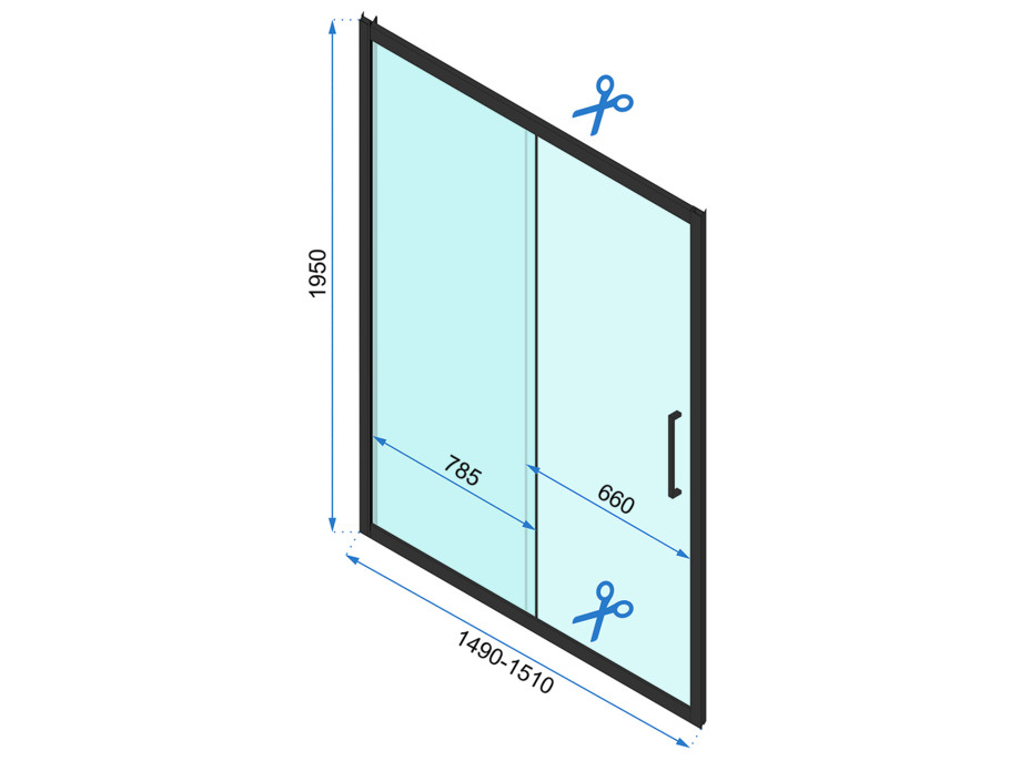 Sprchový kout MAXMAX Rea RAPID slide 150x100 cm - černý