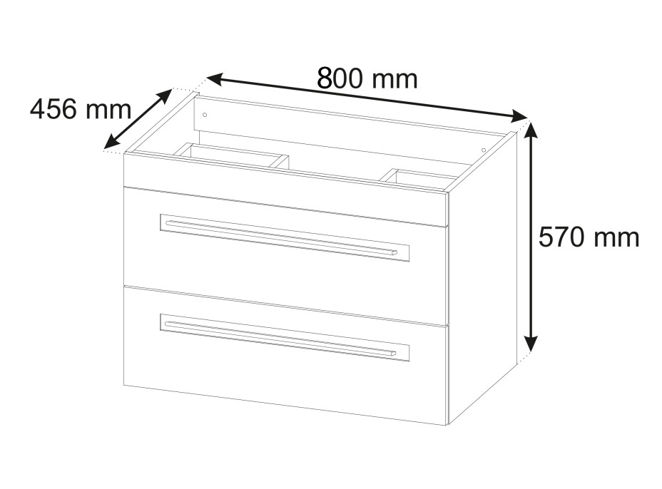 Koupelnová závěsná skříňka pod umyvadlo VECTA 80 cm