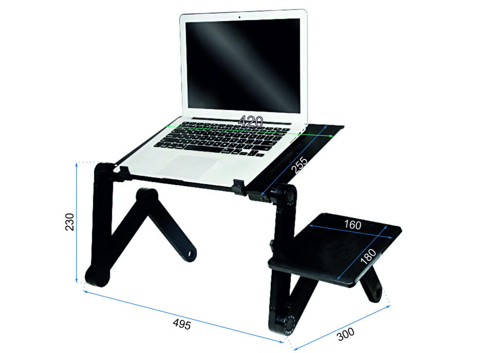 Skládací stolek pod notebook 4-47 cm