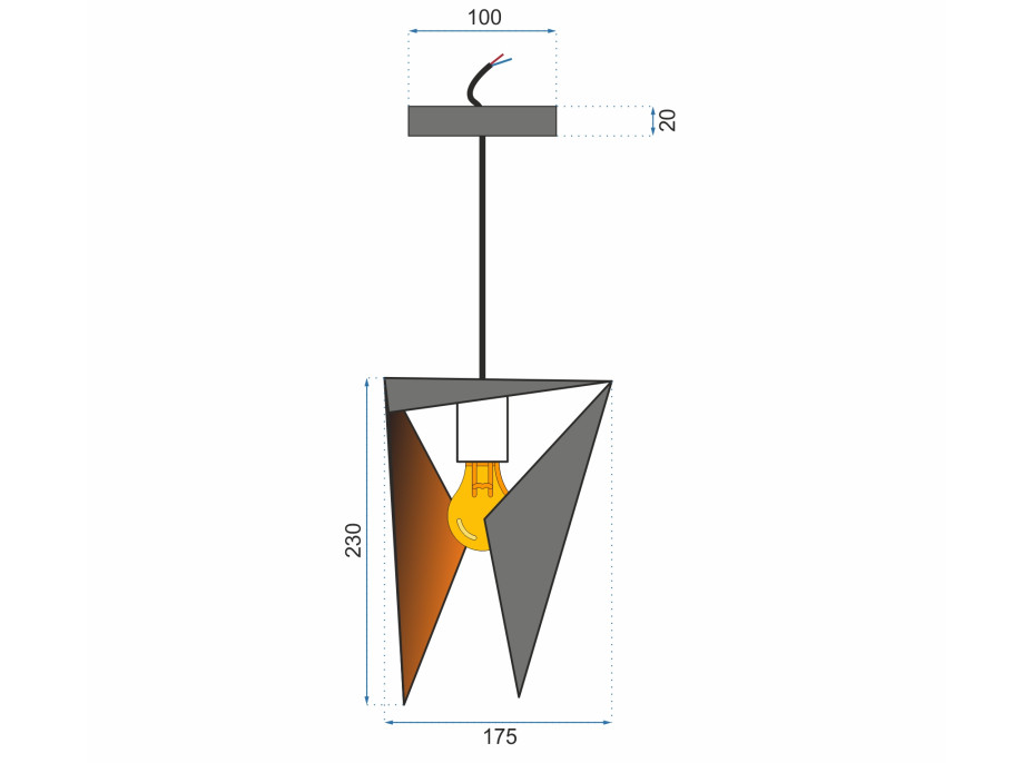 Stropní svítidlo LOFT 3D TRIANGL