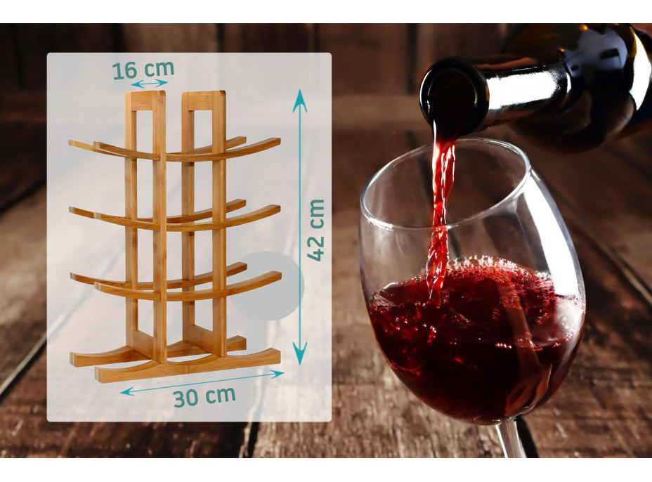 Bambusový stojan na víno - 12 lahví