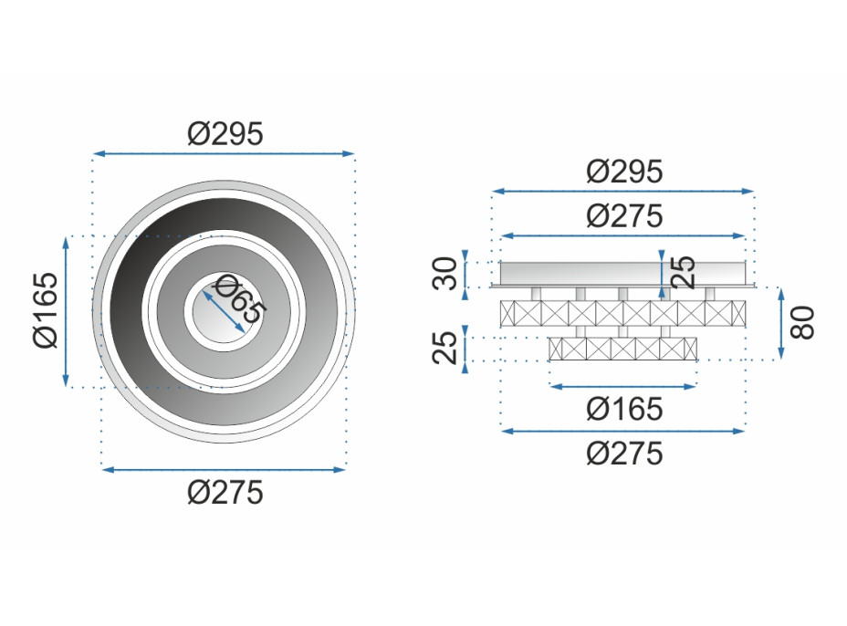 Stropní LED křišťálové svítidlo PLATON double circle - 24W