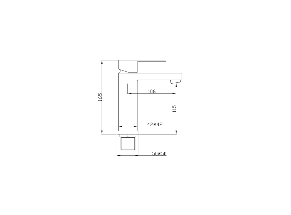 Umyvadlová baterie MEXEN CUBE - černá - nízká, 72900-70