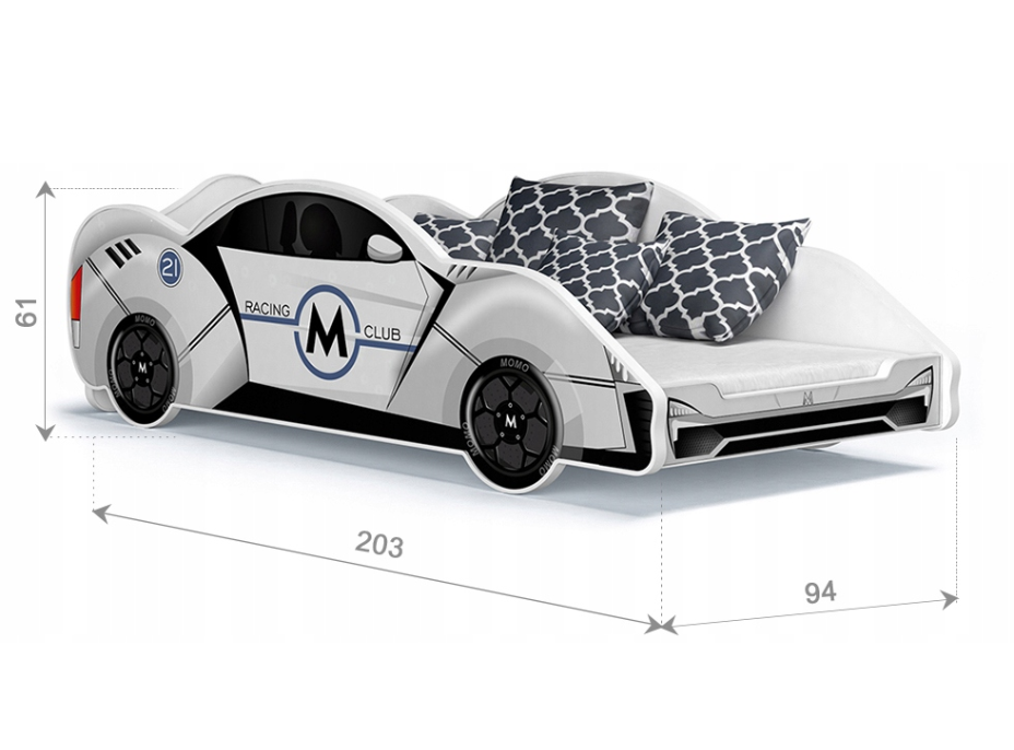 Dětská postel auto MORGAN 180x90 cm - růžová (10)