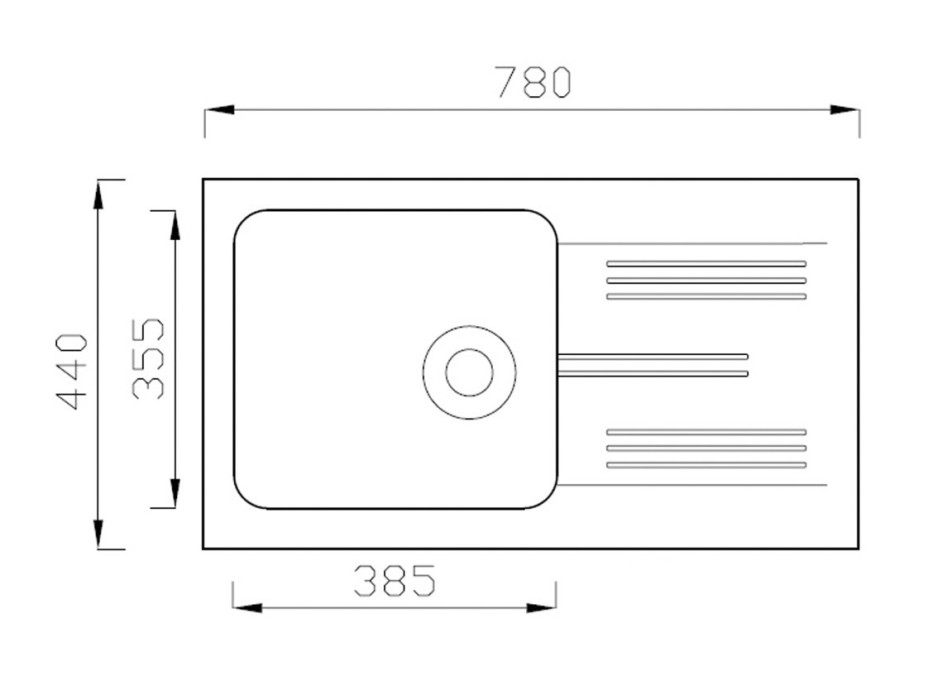 Kuchyňský žulový dřez NEO - 78 x 44 cm - černý