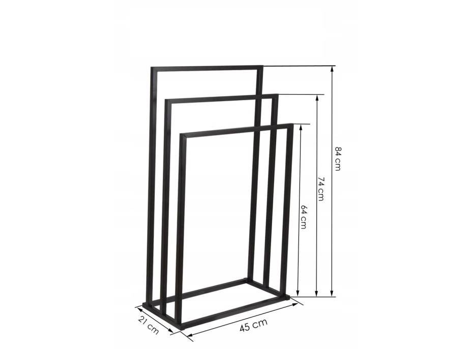 Stojan na ručníky - 3 ramenný - černý