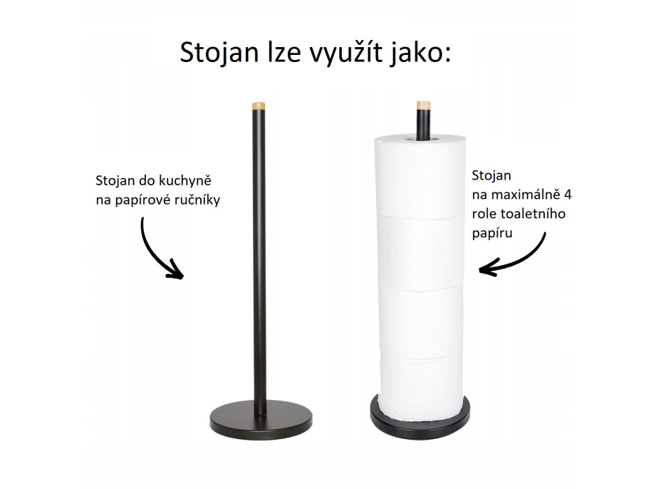 Stojan na toaletní papír - černý