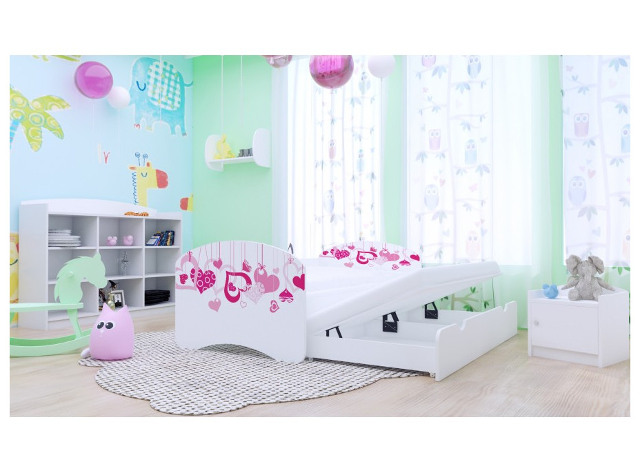 Dětská postel pro DVA (s výsuvným lůžkem) 180x90 cm - FALL IN LOVE