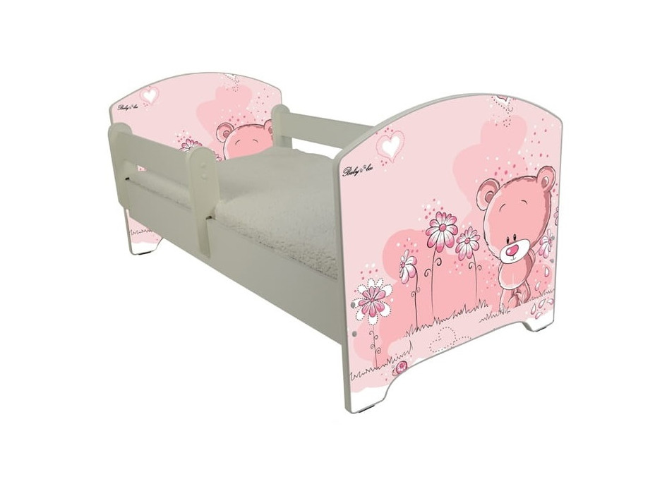 Dětská stěna do pokoje - růžový medvěd