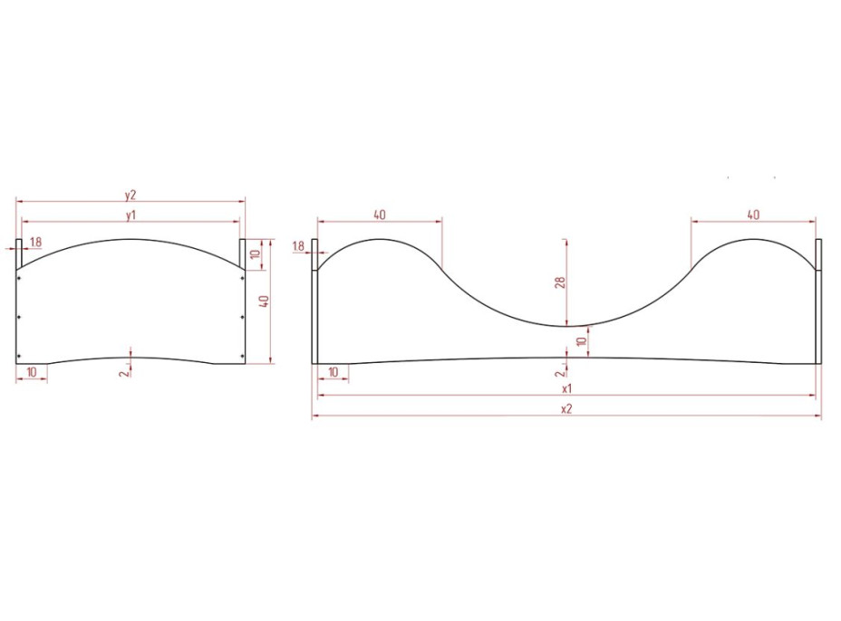 Dětská designová postel z masivu PEPE 1 - 160x70 cm