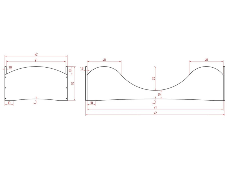 Dětská designová postel z masivu PEPE 1 - 160x80 cm