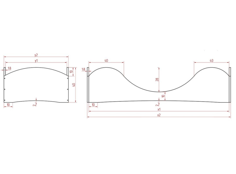 Dětská designová postel z masivu PEPE 1 - 160x90 cm