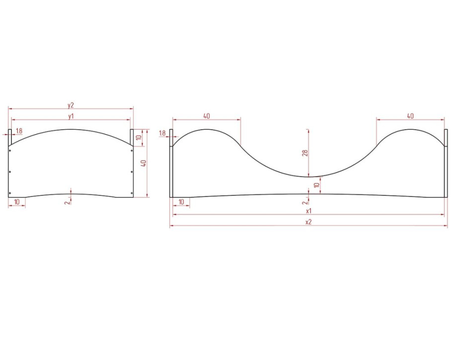 Dětská designová postel z masivu PEPE 1 - 170x100 cm