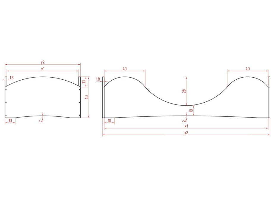 Dětská designová postel z masivu PEPE 1 - 170x80 cm