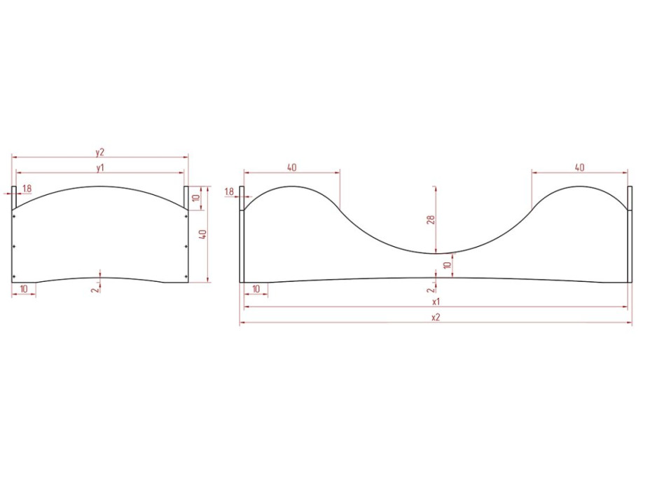 Dětská designová postel z masivu PEPE 1 - 170x90 cm