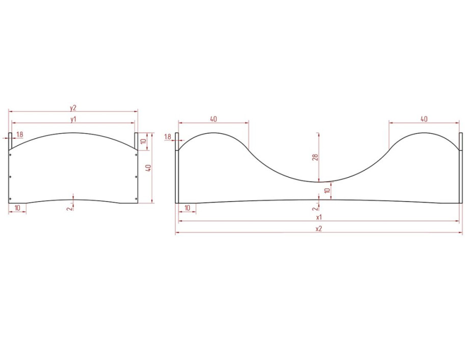 Dětská designová postel z masivu PEPE 1 - 180x80 cm