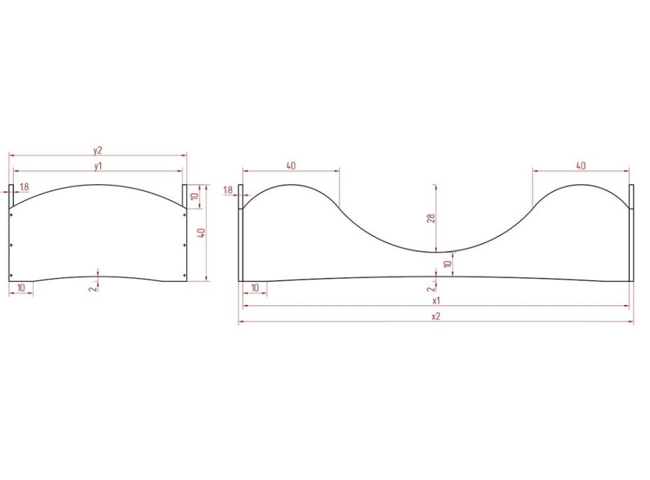 Dětská designová postel z masivu PEPE 1 - 180x90 cm