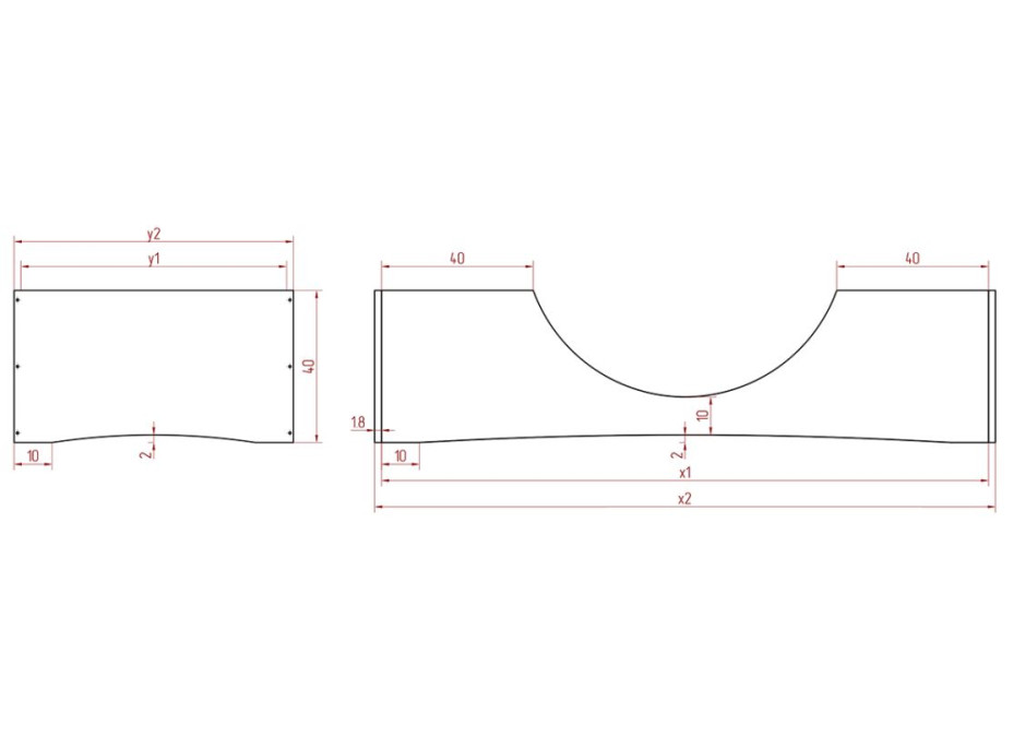 Dětská designová postel z masivu PEPE 2 - 190x100 cm