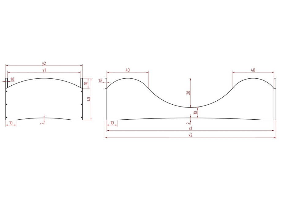 Dětská designová postel z masivu PEPE 1 - 190x100 cm