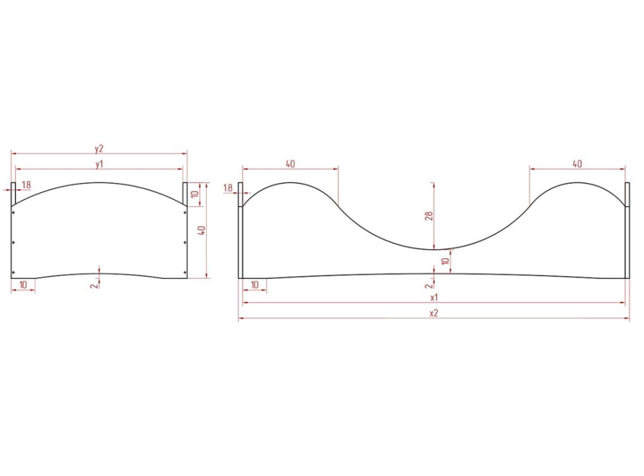 Dětská designová postel z masivu PEPE 1 - 190x90 cm