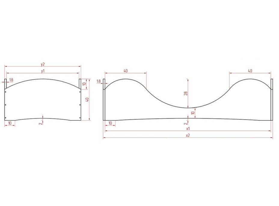 Dětská designová postel z masivu PEPE 1 - 200x90 cm