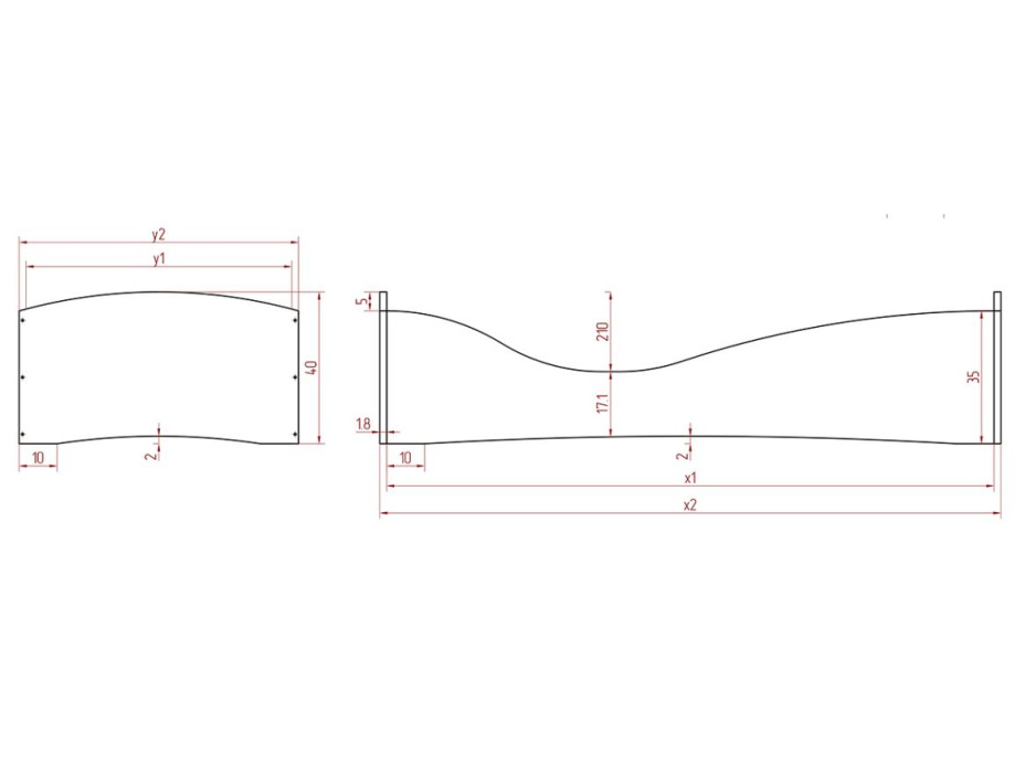 Dětská designová postel z masivu PEPE 5 - 180x90 cm