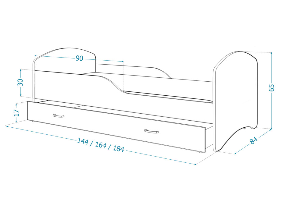 Dětská postel IGOR se šuplíkem - 160x80 cm - FROZEN