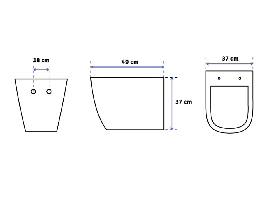 Závěsné WC MAXMAX Rea CARLO mini RIMLESS + Duroplast sedátko flat - černé