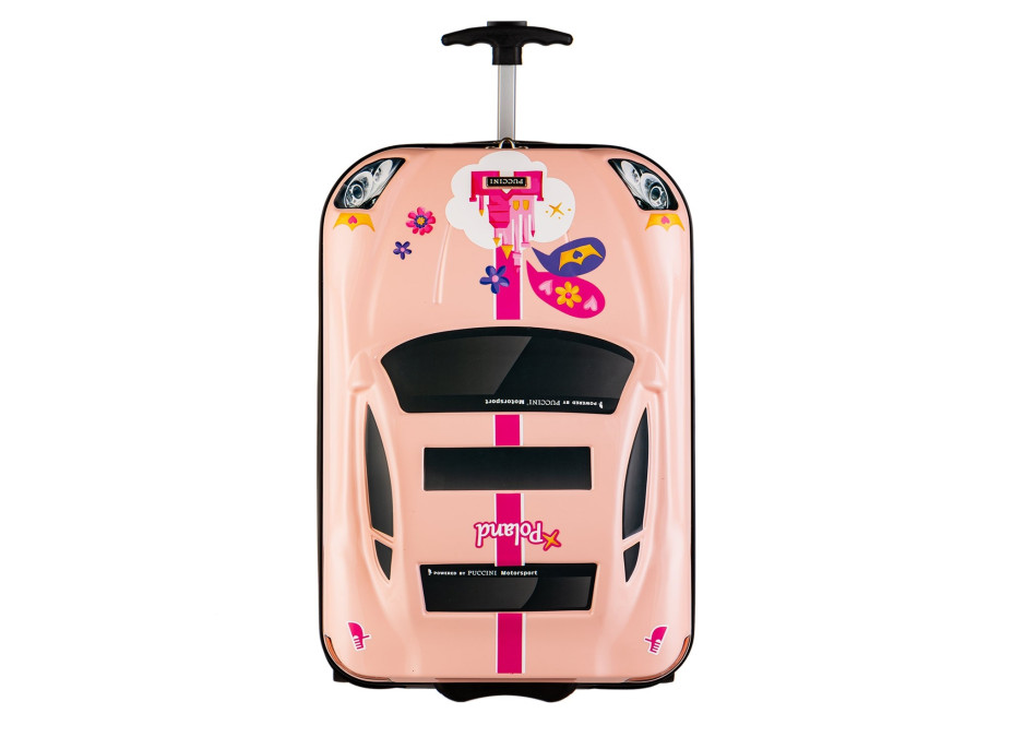 Dětský cestovní kufr AUTO princess - růžový