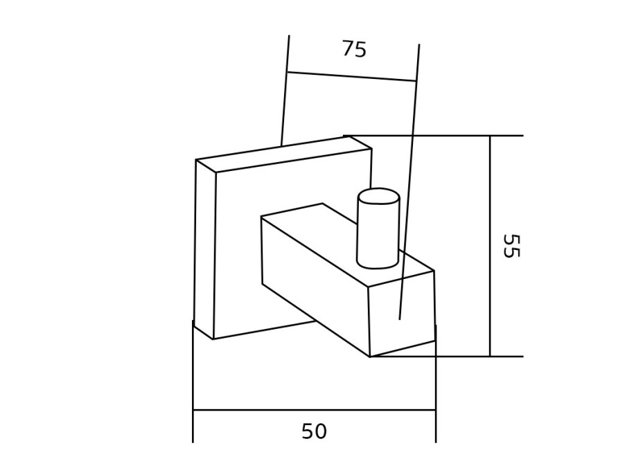 Koupelnový věšák na ručníky MEXEN CUBE - černý matný, 7020635-70