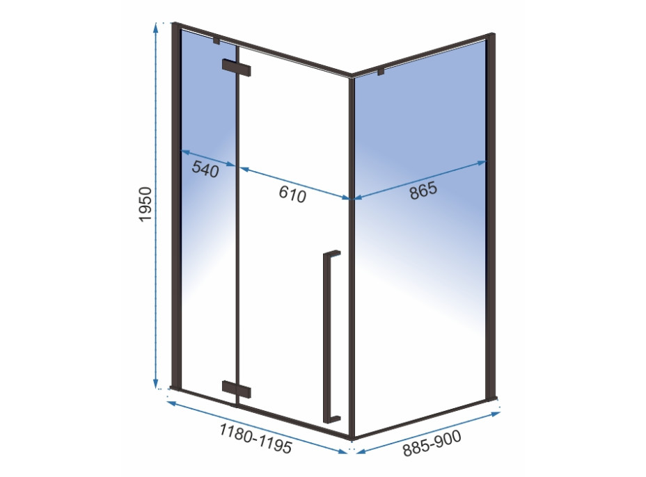 Sprchový kout MAXMAX Rea FARGO 120x90 cm - černý