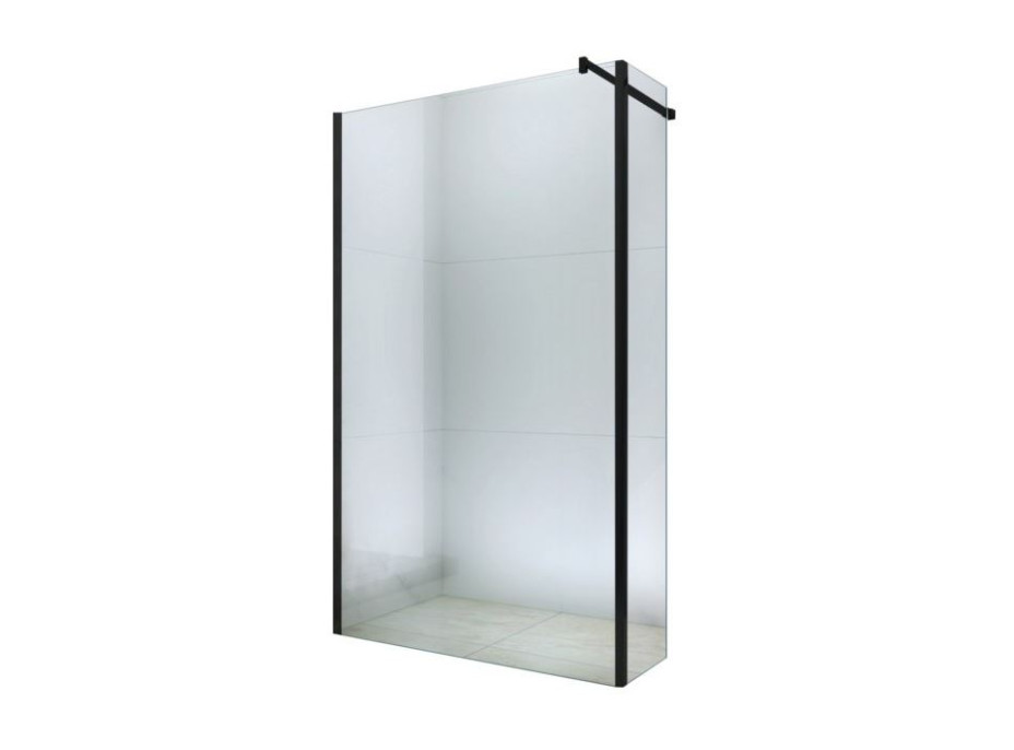 Koupelnová pevná zástěna MEXEN WALK-IN PLUS 100+30 cm - BLACK