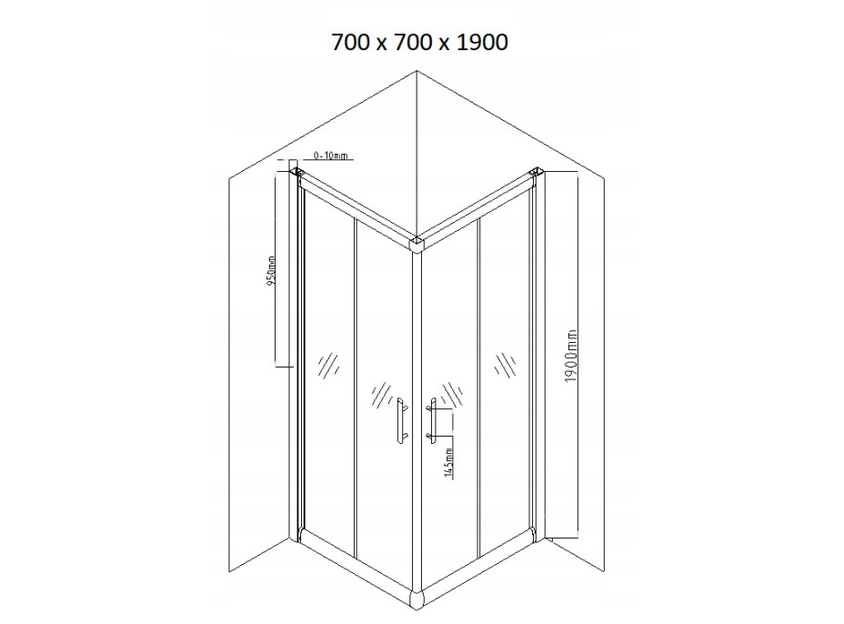 Sprchový kout MAXMAX MEXEN RIO transparent - 70x70 cm - BLACK, 860-070-070-70-00