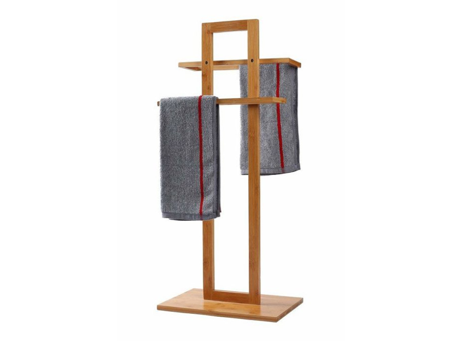 Bambusový stojan na ručníky - 2 ramenný - přírodní