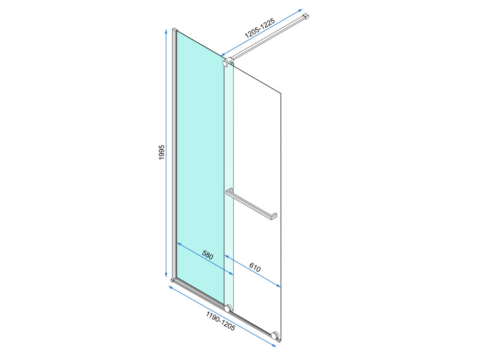 Sprchová zástěna se dveřmi MAXMAX Rea CORTIS 120 cm - černá