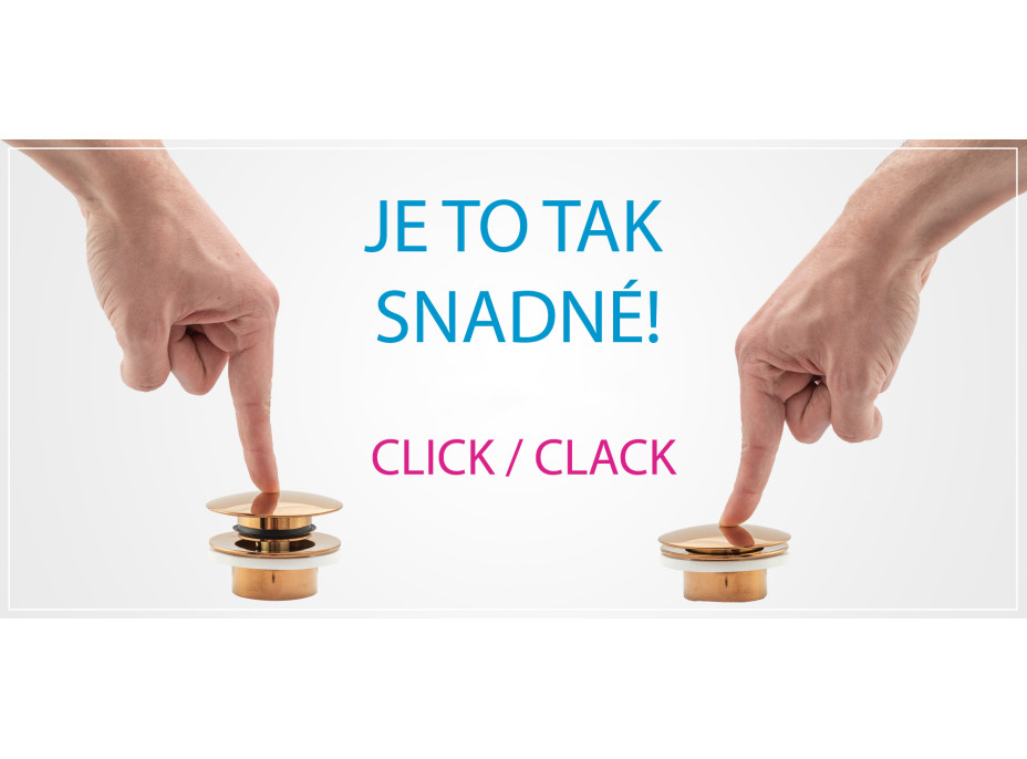 Sifon s click/clack zátkou MAXMAX Rea černý s patinou - univerzální