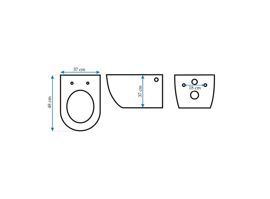 Závěsné WC MAXMAX Rea CARLO mini RIMLESS + sedátko basic - bílé