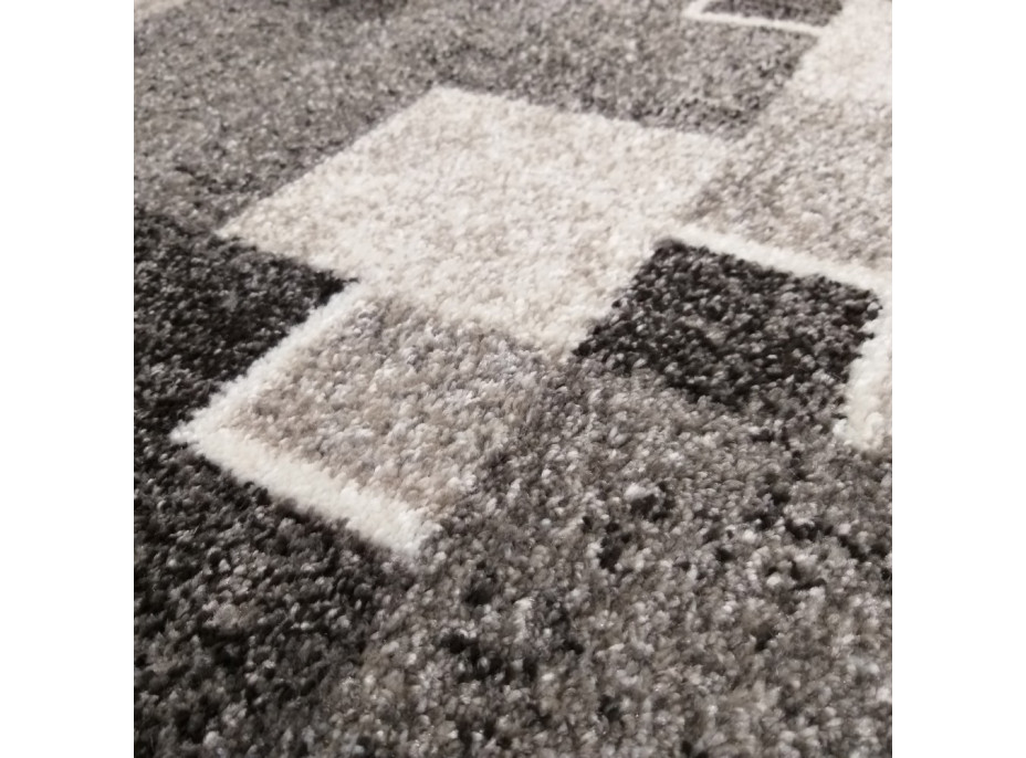 Kusový koberec PANNE čtverce - odstíny šedé