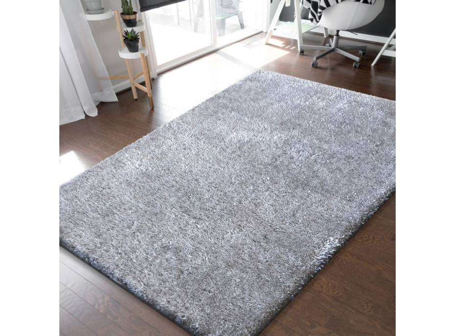 Moderní koberec SHAGGY MERRY - šedý
