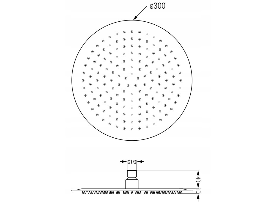 Sprchová dešťová hlavice MEXEN SLIM - kulatá - 30 cm - bílá, 79230-20