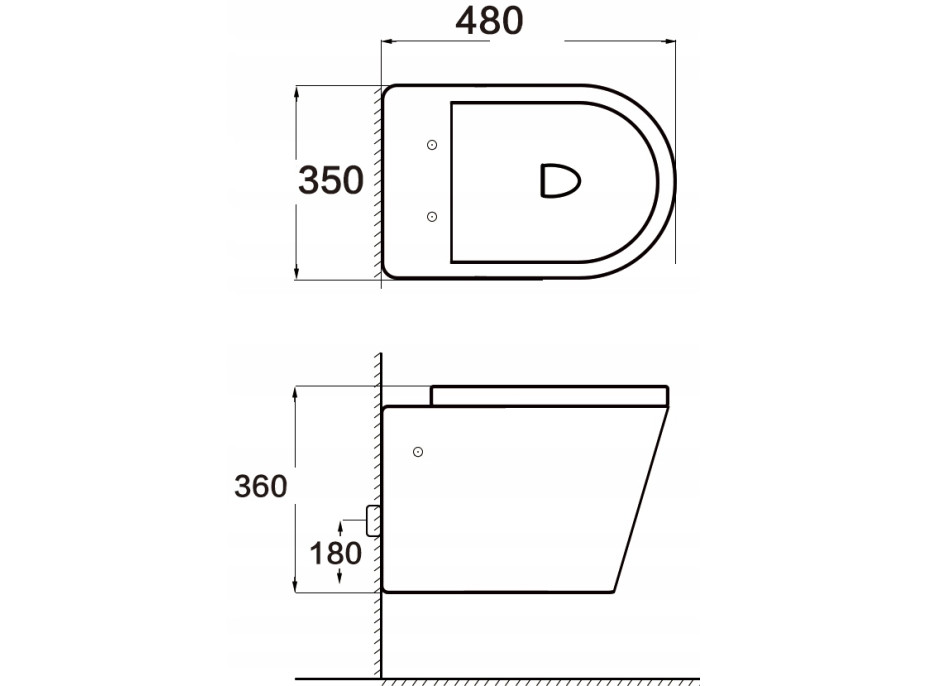 Závěsné WC RICO RIMLESS - černé matné + Duroplast sedátko