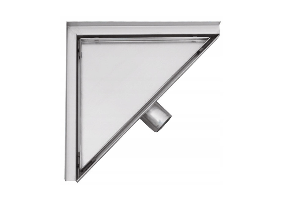 Trojúhelníkový rohový sprchový žlab MEXEN FLAT 2v1 - 20 cm, 1010320