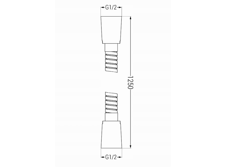 Sprchová hadice MEXEN - opletená - 125 cm - černá matná, 79435-70