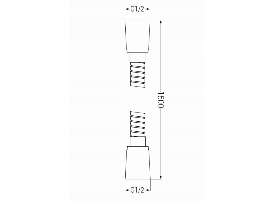 Sprchová hadice MEXEN - opletená - 150 cm - bílá, 79460-20