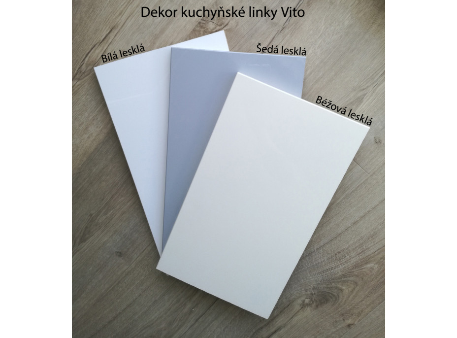 Vysoká kuchyňská skříňka pro vestavnou troubu VITO - 60x214x56 cm - béžová lesklá