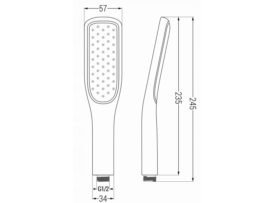 Ruční sprchová hlavice MEXEN R-49 - 1 funkce - 57x235 mm - bílá/zlatá, 79549-25