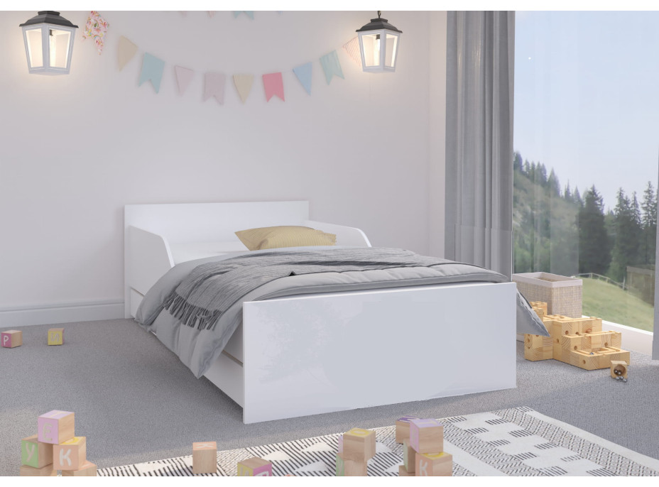 Dětská postel FILIP - BÍLÁ 180x90 cm
